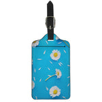 White Daisy Flower Print Luggage Tag