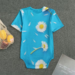 White Daisy Flower Print Men's Bodysuit