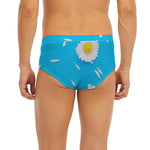 White Daisy Flower Print Men's Briefs