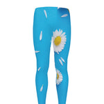 White Daisy Flower Print Men's leggings