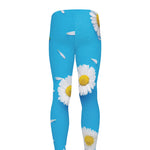 White Daisy Flower Print Men's leggings
