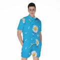 White Daisy Flower Print Men's Romper