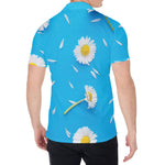 White Daisy Flower Print Men's Shirt