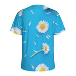 White Daisy Flower Print Men's Sports T-Shirt