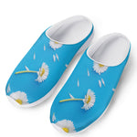 White Daisy Flower Print Mesh Casual Shoes