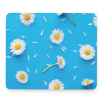 White Daisy Flower Print Mouse Pad
