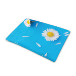 White Daisy Flower Print Pet Cooling Mat Cover
