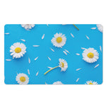 White Daisy Flower Print Polyester Doormat