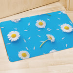 White Daisy Flower Print Polyester Doormat