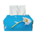 White Daisy Flower Print Rectangle Tissue Box Cover