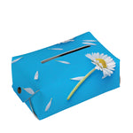White Daisy Flower Print Rectangle Tissue Box Cover