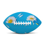 White Daisy Flower Print Rugby Ball