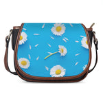 White Daisy Flower Print Saddle Bag