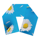 White Daisy Flower Print Scarf