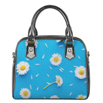 White Daisy Flower Print Shoulder Handbag