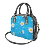 White Daisy Flower Print Shoulder Handbag