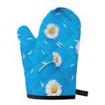 White Daisy Flower Print Single Oven Mitt