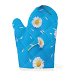 White Daisy Flower Print Single Oven Mitt