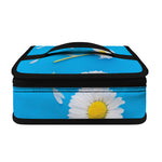 White Daisy Flower Print Small Lunch Bag