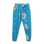 White Daisy Flower Print Sweatpants