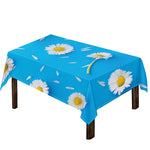 White Daisy Flower Print Tablecloth
