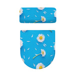 White Daisy Flower Print Toilet Lid And Tank Cover Set