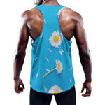 White Daisy Flower Print Training Tank Top