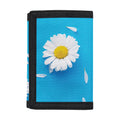 White Daisy Flower Print Trifold Wallet