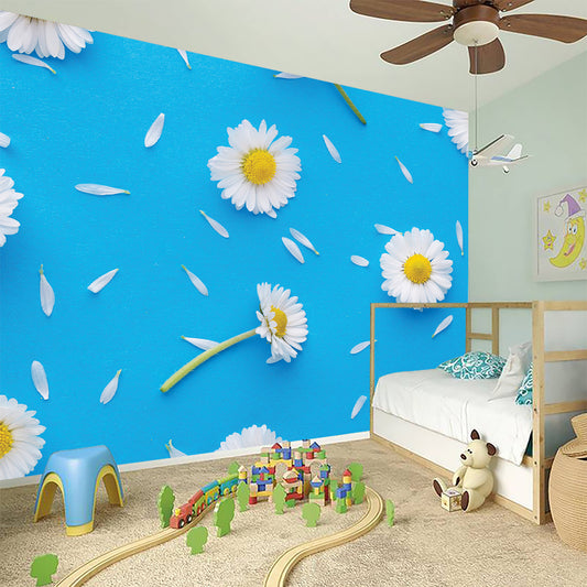 White Daisy Flower Print Wall Sticker