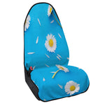 White Daisy Flower Print Waterproof Car Seat Cover