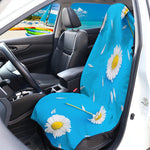 White Daisy Flower Print Waterproof Car Seat Cover