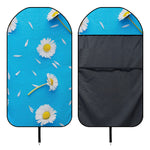 White Daisy Flower Print Waterproof Car Seat Cover