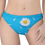 White Daisy Flower Print Women's Thong