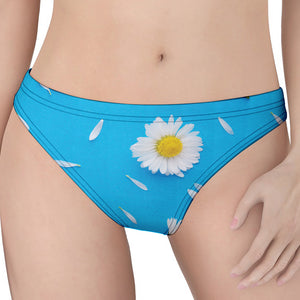 White Daisy Flower Print Women's Thong