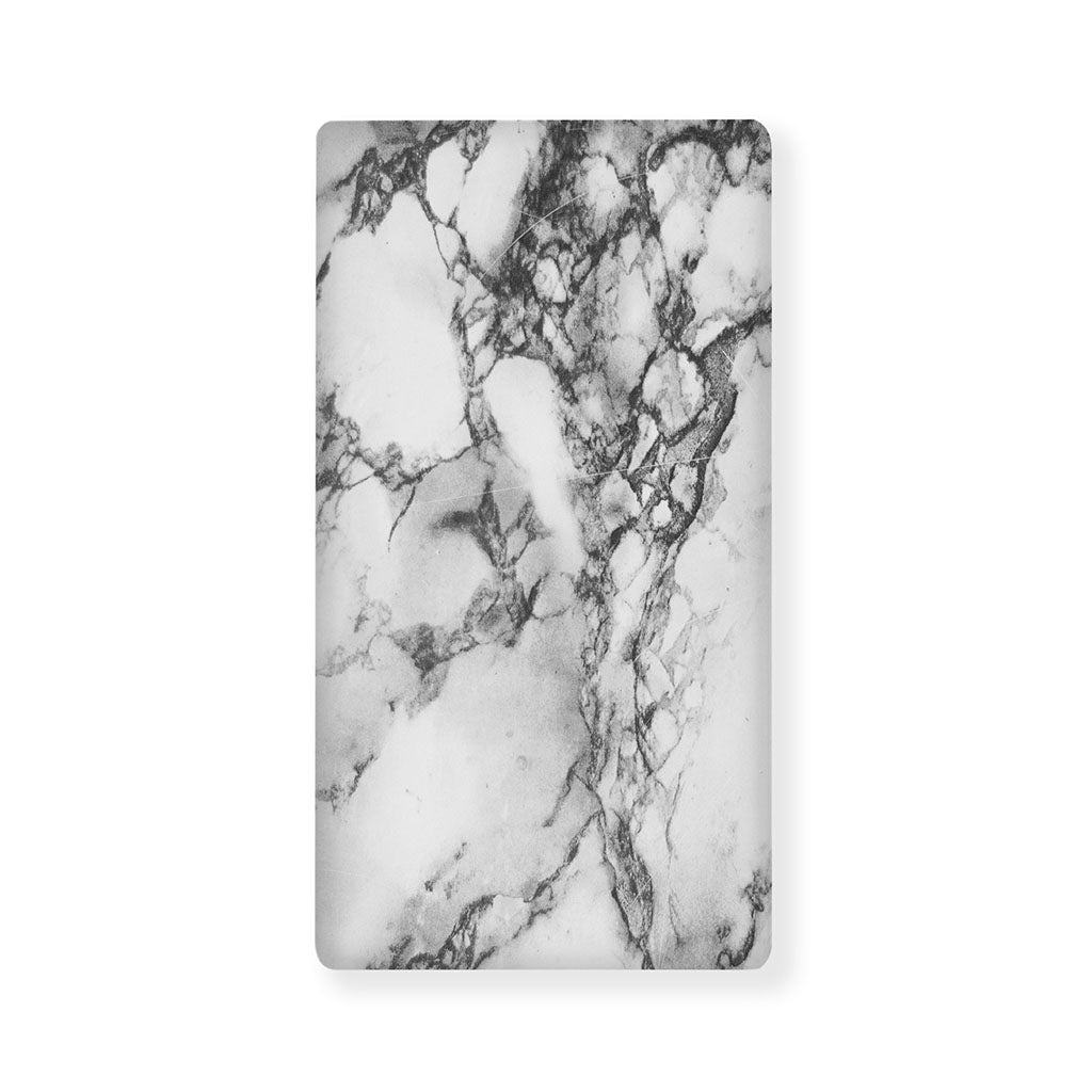 White Dark Grey Marble Print Baby Crib Sheet