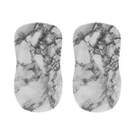 White Dark Grey Marble Print Bar Stool Covers