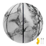 White Dark Grey Marble Print Basketball