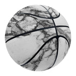 White Dark Grey Marble Print Basketball