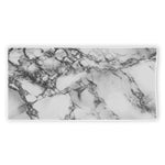 White Dark Grey Marble Print Beach Towel