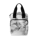 White Dark Grey Marble Print Bible Tote Bag