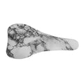 White Dark Grey Marble Print Bicycle Seat Cover