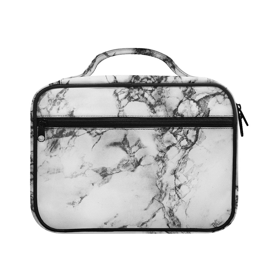 White Dark Grey Marble Print Briefcase Bible Bag