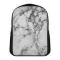 White Dark Grey Marble Print Casual Backpack