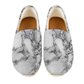 White Dark Grey Marble Print Casual Shoes
