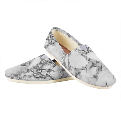 White Dark Grey Marble Print Casual Shoes
