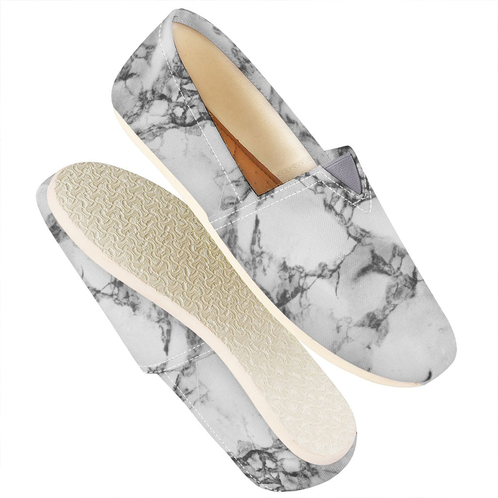 White Dark Grey Marble Print Casual Shoes