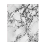 White Dark Grey Marble Print Curtain