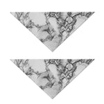 White Dark Grey Marble Print Dog Bandana