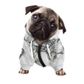 White Dark Grey Marble Print Dog Zip Up Hoodie