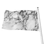 White Dark Grey Marble Print Flag